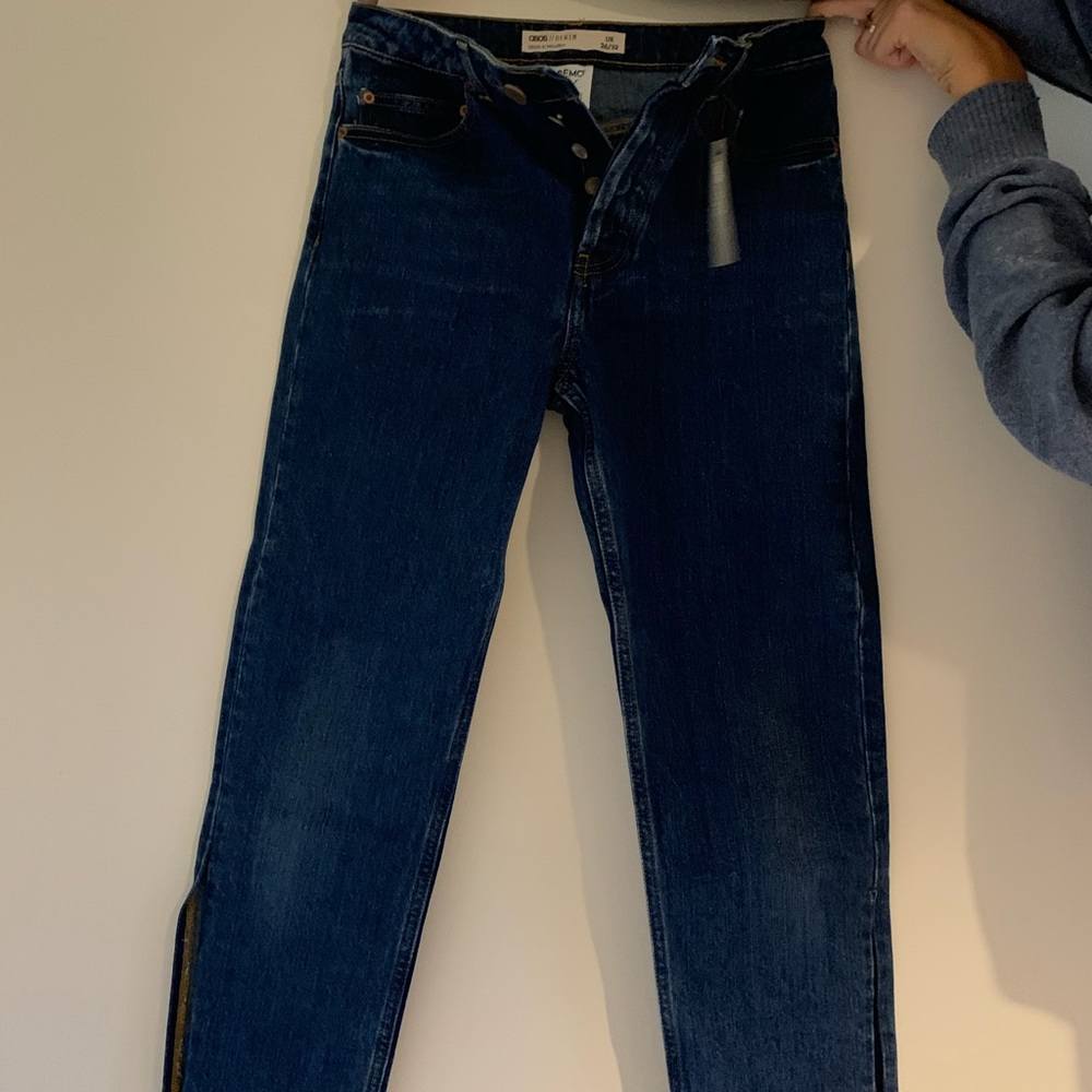 brand new with tags asos design jeans with slits on the sides